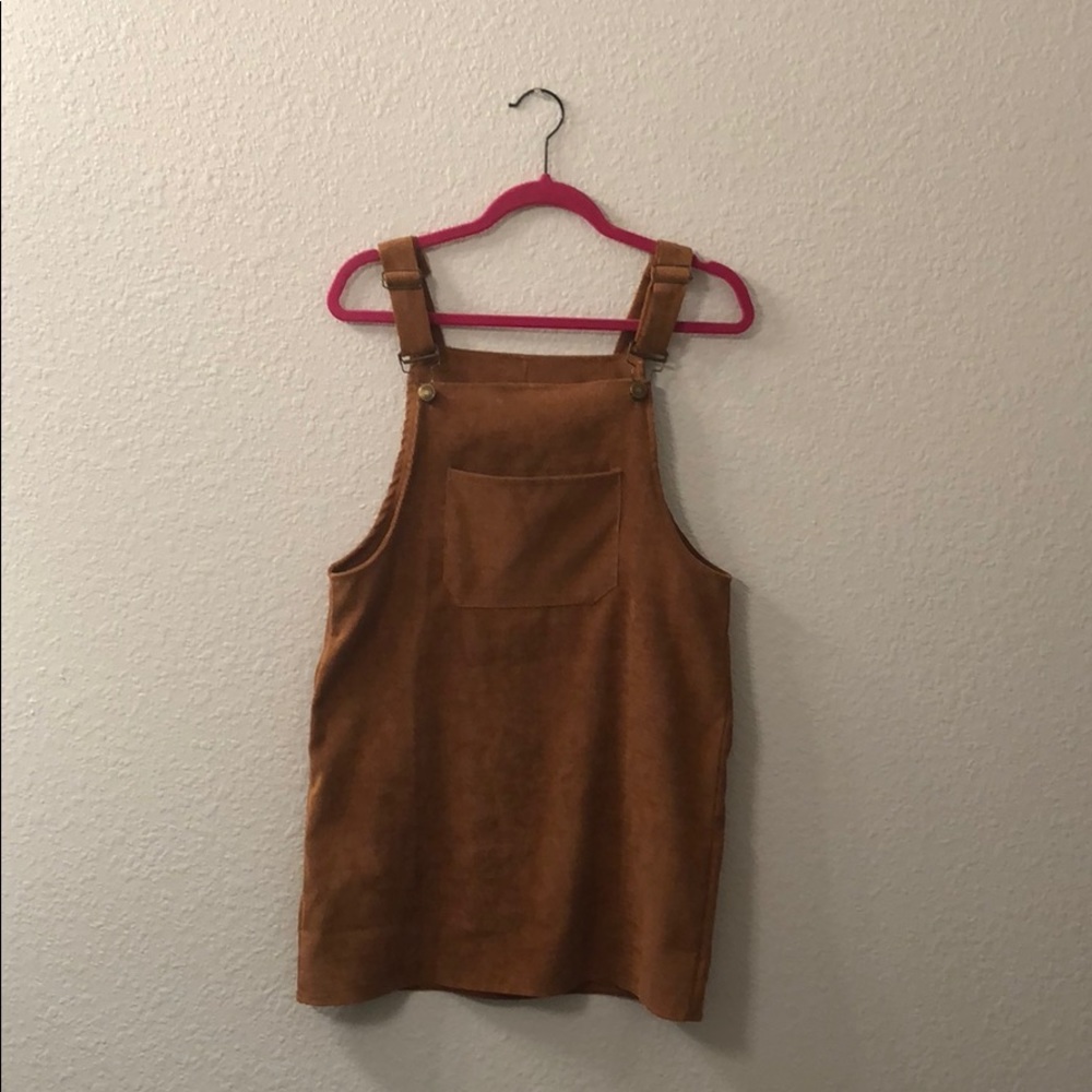 SHEIN Pocket Front Overall Corduroy Dress